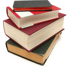 Books in a pile